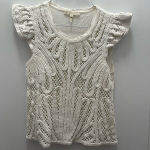 Maje Size 1 White Crochet T-shirt